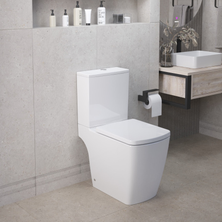 Унитаз напольный с бачком Ambassador Kingston 147K19002RS белый с сиденьем каскадный смыв